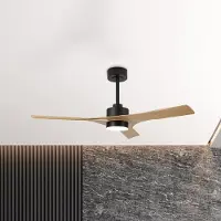 Mantra-Iluminacion LED-Deckenventilator Thai holz DC-Motor leise Ø 122 cm CCT