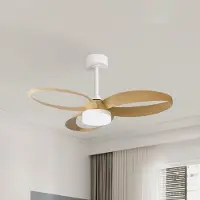 Mantra-Iluminacion LED-Deckenventilator Infinity Holzdekor DC leise Ø 93 cm CCT