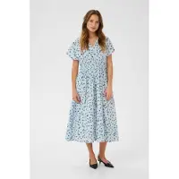 Culture Midikleid "Damen Kleid CUpuglia", Damen, Gr. L, N-Gr, blau (blau flower), Obermaterial: 80% Viskose CV. 20% Nylon NY., Kleider Midikleid