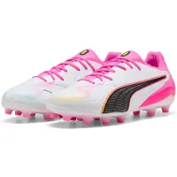 Puma Unisex King 20 PRO FG/AG Fußballschuh, White-Poison Pink-Bright Aqua, 42 EU, White Poison Pink Bright Aqua, 43 EU