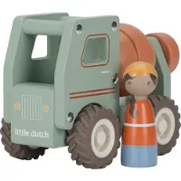 Little Dutch Holz Betonmischer Pastellfarben Skandinavisches Design mit Fahrerfigur