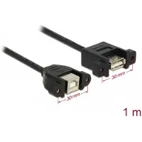 DeLOCK 1m USB 2.0-A/USB 2.0-B, 1 m, USB A, USB B, USB 2.0, Weiblich/Weiblich, Schwarz