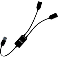 ITEC i-tec USB-A Cable HUB 2 port (2x USB-A), 0,1 m, USB A, 2 x USB A, USB 3.2 Gen 1 (3.1 Gen 1), 5 Gbit/s, Schwarz