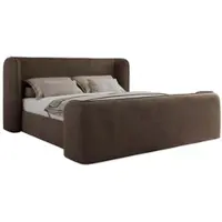 MKS Meble Doppelbett Polsterbett mit Lattenrost 160x200 EMORA CLASSIC DUO Bett mit Kopfteil Multipocket Matratze ELORI LUX Braun Velvet