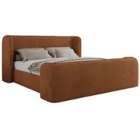 MKS Meble Doppelbett Polsterbett mit Lattenrost 180x200 EMORA CLASSIC DUO Bett mit Kopfteil Pocket Matratze VIRE LUX Orange Strukture