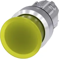 Siemens 3SU1051-1AD30-0AA0 Pilzdrucktaster, beleuchtet, 22mm, rund, Metall, hochglanz, gelb, 30mm 3SU10511AD300AA0