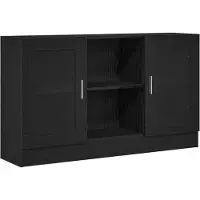 Syfax Sideboard Schwarz Eichen-Optik 120 x 30,5 x 70 cm Holzwerkstoff