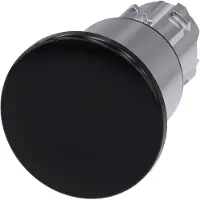 Siemens 3SU1050-1ED10-0AA0 Pilzdrucktaster, 22mm, rund, Metall, hochglanz, schwarz 3SU10501ED100AA0