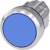 Siemens 3SU1050-0AA50-0AA0 Drucktaster, 22mm, rund, Metall, hochglanz, blau, Druckknopf 3SU10500AA500AA0