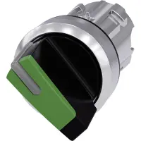 Siemens 3SU1052-2BF40-0AA0 Knebelschalter, beleuchtbar, 22mm, rund, Metall, hochglanz, grün 3SU10522BF400AA0