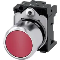 Siemens 3SU1250-0EB20-0AA0 Drucktaster, 22mm, rund, Metall, hochglanz, rot, Druckknopf 3SU12500EB200AA0