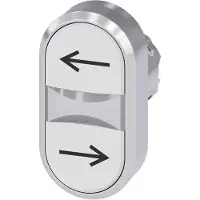 Siemens 3SU1050-3AB66-0AM0 Doppeldrucktaster, 22mm, rund, Metall, hochglanz, weiß: links, weiß: rechts 3SU10503AB660AM0