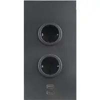 Caressi Energie-Ecksäule 2ST20/USB SCHWARZ mit 2x USB-C / Mehrfachsteckdose