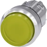 Siemens 3SU1051-0BB30-0AA0 Drucktaster, beleuchtet, 22mm, rund, Metall, hochglanz, gelb, Druckknopf 3SU10510BB300AA0