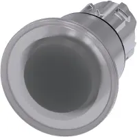 Siemens 3SU1051-1BA70-0AA0 Pilzdrucktaster, beleuchtet, 22mm, rund, Metall, hochglanz, klar, 40mm 3SU10511BA700AA0