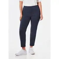 Goldner Caprihose "7/8-Stretchhose", Damen, Gr. 56, N + K Gr, blau (marine), Obermaterial: 67% Baumwolle CO. 28% Polyamid PA. 5% Elasthan EL., Hosen Caprihose, Seitenschlitze