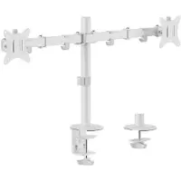 Equip 17"-32" Gelenk-Dual-Monitor-Tischhalterung, Weiß, Klemme/Durchführung, 18 kg, 43,2 cm (17"), 81,3 cm (32"), 100 x 100 mm, Weiß