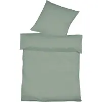 Fleuresse Halbleinen Bettwäsche Provence 155x220 cm + 80x80 cm salbei