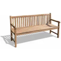 Linder Exclusiv GmbH Linder Exclusiv Stabile Gartenbank Picadelly 180 cm in Premium Teak mit Armlehne Natur 180x63x90,5 cm