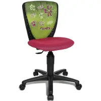 Topstar Nic 70570JD4 Blumen Kinderschreibtischstuhl, Drehstuhl, schwarz/rosa
