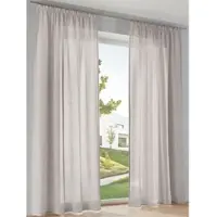 HEINE Vorhang KUTTI "Brondby" Gr. 4, grau (taupe), B:135cm H:245cm, Leinenstruktur, Polyester, Gardinen, Vorhang, Landhausgardine Leinenoptik Natur