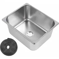 Gistuch Wohnmobil-Küchenspüle, Edelstahl 304, 31,9 x 26,9 x 14,9 cm, Handwaschbecken mit einer Schüssel und 40 mm Abfluss für Boot, LKW, Wohnmobil, Wohnwagen