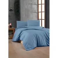 L'essentiel Maison , Blue, Ranforce Doppel-Bettbezug-Set (DE), Blau, 100 % BAUMWOLLE RANFORCE, 200 x 200 cm 772WTN81117