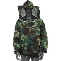 Gistuch Imkereijacke, professionell, vollständiger Schutz, belüftet, schützend, mit Schleierhaube, Tarngrün
