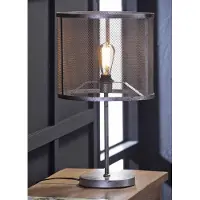 MSZ Design Zijlstra Tischleuchte ROND Silber Antik Look Grau 35x35x60 cm