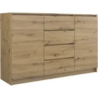 Pressiode Kommode mit 4 Schubladen 2 Schränke 140cm Klamotenschrank Sideboard Anrichte hol