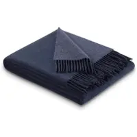 Biederlack Plaid Warm Shades, 80% Wolle, 20% Kaschmir 130x170 cm | navy-denim - blau