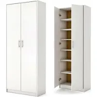 Pressiode Mehrzweckschrank Kleiderschrank weiß Kommode Stauraumkommode Hochschrank 180cm