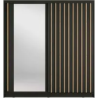Masseno Schiebetürenschrank VEYDAR 205/215/62cm 2-türig mit Spiegel Grau