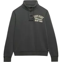 Superdry für Herren. M2014013A Vintage Athletic Half Button Sweatshirt grau (XXL), Lässig, Baumwolle