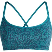 Fabletics Sport-BH "BH SLEEK SEAMLESS STRAPPY LOW IMPACT BRA", Damen, Gr. XXL, US, blau (grün abyss mixed leopard), Casual, BHs Sport-BH, mit U-Ausschnitt