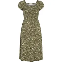 Apricot Druckkleid "Midikleid", Damen, Gr. M (38), N-Gr, grün (khaki), gewebt, Obermaterial: 100% Viskose CV., Kleider Druckkleid, Elastischer Bund