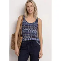 Street One Shirttop , Damen, Gr. 36, bunt (frozen wave), Jersey, Obermaterial: 95% Viskose, 5% Elasthan, gemustert, normal hüftbedeckend, V-Ausschnitt, Tops Shirttop, Sommertop mit grafischem Muster