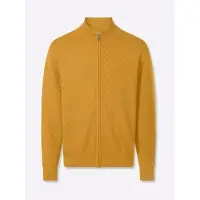 Witt Strickjacke "Strickjacke Strickjacke mit verdecktem Reißverschluss", Herren, Gr. 56, gelb (ocker), Basic, Strickjacken Strickjacke