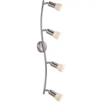 Globo Lighting Strahler Metall Nickel matt, Glas weiß, LxBxH: 790x185x190mm, exkl. 4x E14 40W 230V