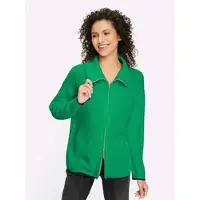 HEINE Strickjacke , Damen, Gr. 36, grün (grasgrün), 100% Baumwolle, unifarben, Strickjacken Strickjacke