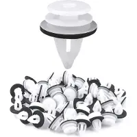 Unyqoos 50x Kunststoff Türverkleidungs-Clips weiß – universelle Auto Push-Pin Befestigungsclips für Türpaneel, Stoßfänger und Kotflügel
