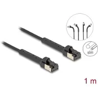 DeLOCK RJ45 Slim Netzwerkkabel Cat.6A UFTP winkelbar schwarz 1m