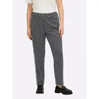 Sheego Joggpants in schwarz-ecru-gemustert | Gr.: 56