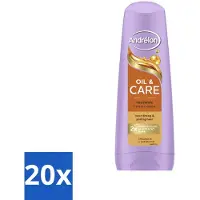 Unilever 20 x Andrélon Oil & Care Conditioner für trockenes und krauses Haar 200 ml - Vorteilspackung - 20 Stücke
