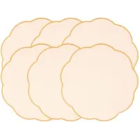 Villeroy & Boch Platzset "Platzsets Fleur Accessoires ø 40 cm 6er Set gelb", gelb, B:40cm H:2mm L:40cm Ø:40cm, Platzsets, Platzset, waschbar bei 30 Grad C