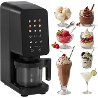 4Swiss IB026 FlurryKing Eismaschine Eiscreme Maschine - Softeismaschine Slush Maschine Ice Cream Maker Gelato Sorbet Frozen Joghurt BPA-Frei Schwarz