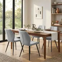 Aiorber Esszimmerstuhl Polsterstuhl mit Rückenlehne, Leinenstoff, Metallbeine, ergonomischer Küchenstuhl für Wohnzimmer, Grau