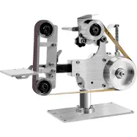 OEM Elektrische Mini-Bandschleifmaschine, bürstenloser Motor, verstellbarer Arbeitstisch, Silber