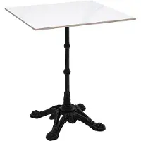 Miliboo - Quadratischer Bistrotisch aus Mineralstein und schwarzem Metall L60 cm CONTY