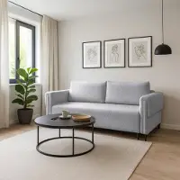 Imoebel 24 Sofa ADEL, Wohnzimmer, modernes Schlafsofa Couch 3-Sitzer Sofa freistehendes Polstersofa Bettkasten 231 cm Schlaffunktion Grau Marcello 17